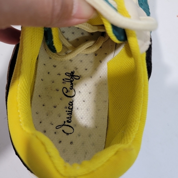 Jessica Carlife SIDNEY Womens Sneaker Sz 7 Green Yellow White Chunky Athleisure - Picture 8 of 12